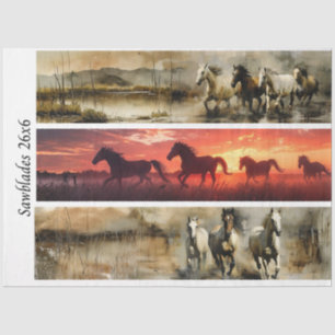 Decoupage Horses Handsaw & Sign Designs  Tissue Paper