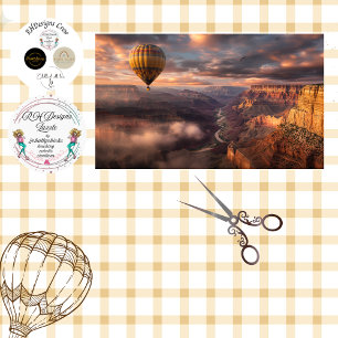 Decoupage Hot Air Balloon Grand Canyon Sunset Tissue Paper