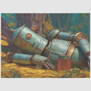 Decoupage Humanoid Robotic Steampunk Tissue Paper