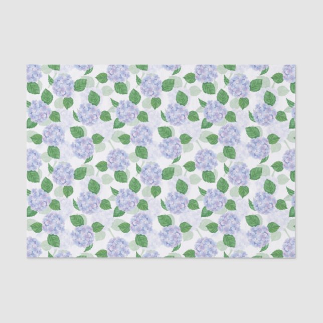 Decoupage Hydrangea Watercolor Blue Tissue Paper (Front)