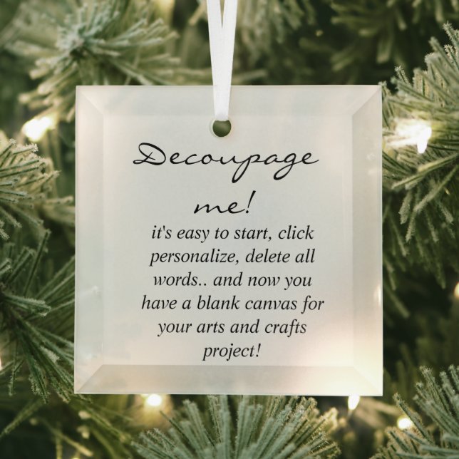 Decoupage idea, arts and crafts glass tree decoration (Insitu)