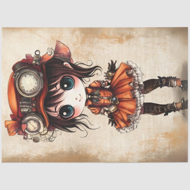Decoupage Inspector Andrea Steampunk Style  Tissue Paper (Front)