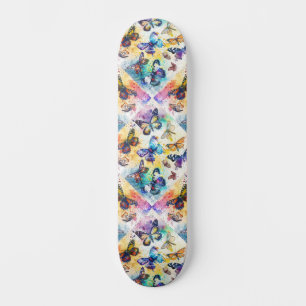 Decoupage Inspired Butterfly Collage Skateboard