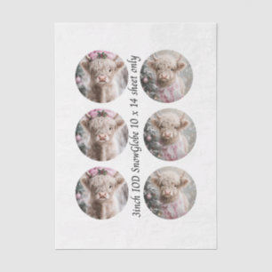 Decoupage IOD Snow Globe Highland Cow Christmas  Tissue Paper