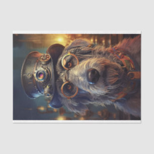 Decoupage Irish Wolfhound Steampunk Tissue Paper