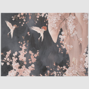 Decoupage Japanese Digital Art Cherry Blossoms Tissue Paper