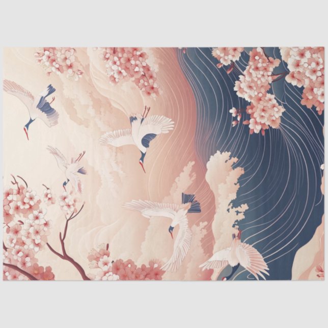 Decoupage Japanese Landscape Romantic Atmosphere Tissue Paper (Front)
