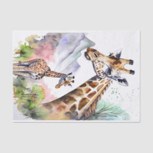 Decoupage jungle giraffe lovers  tissue paper