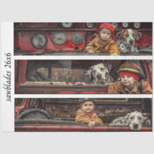 Decoupage Kid Firehouse Heroes Firetruck Dalmation Tissue Paper