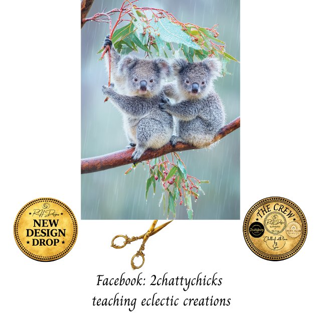 Decoupage Koala Bear in Eucalyptus Tree Raining  Tissue Paper (Creator Uploaded)