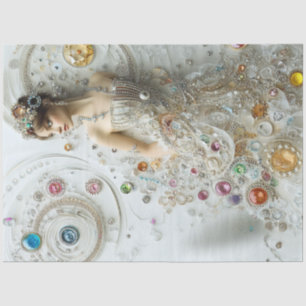 Decoupage Lady Jewellery Art Swirling Patterns Tissue Paper