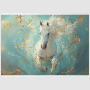 Decoupage Landscape Ethereal Majestic White Horse  Tissue Paper