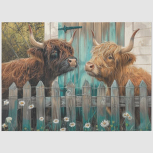 Decoupage Landscape Paper 2 Whimsical Highland Cow