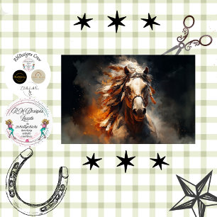 Decoupage Landscape White Stallion Mystical Scene Tissue Paper