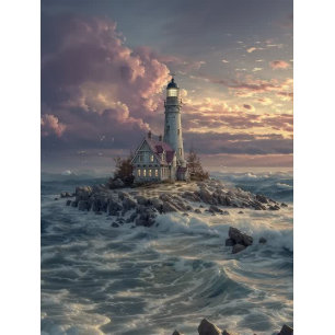 Decoupage Lighthouse Stormy Seas  Tissue Paper