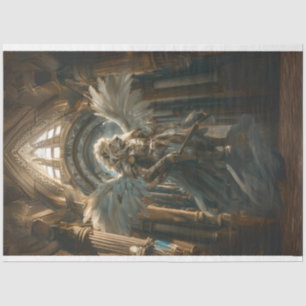 Decoupage Lion Guardian Sacred Hall Angel Wings Tissue Paper