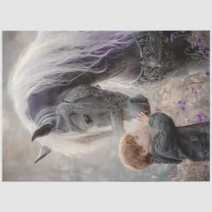 Decoupage Little Boy Majestic Horse  Tissue Paper