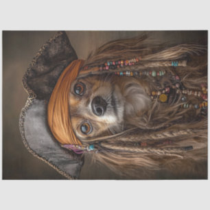 Decoupage Longhaired Dachshund Pirate Tissue Paper