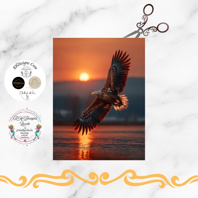 Decoupage Magestic Eagle Flying at Sunset  Tissue Paper (Creator Uploaded)