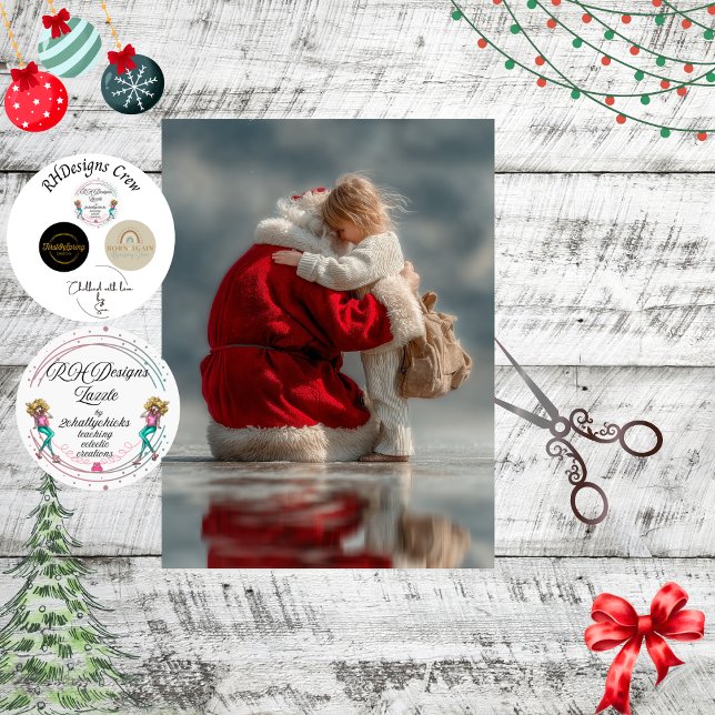 Decoupage Magical Santa Hugging Child Christmas  Tissue Paper (Creator Uploaded)