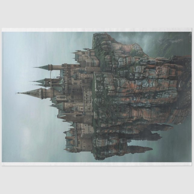 Decoupage Majestic Castle Mediaeval Fortress  Tissue Paper (Front)