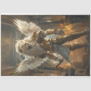 Decoupage Majestic Guardian Lion Leo Tissue Paper