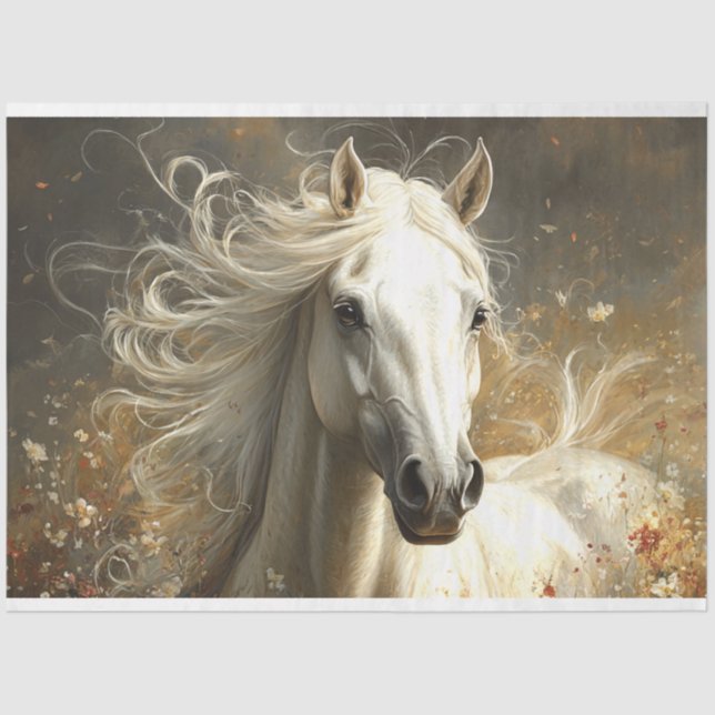 Decoupage Majestic Horse Portrait Painting Dream Tissue Paper (Front)