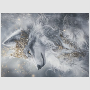Decoupage Majestic Regal Wolf of Royalty  Tissue Paper