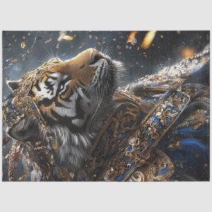 Decoupage Majestic Royal Lion in Armour  Tissue Paper
