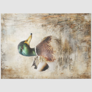 Decoupage Mallard Duck Vintage Painting Tissue Paper