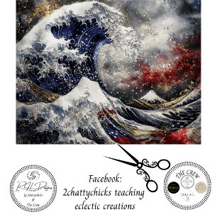 Decoupage Massive Ocean Wave USA Flag  Tissue Paper