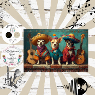 Decoupage Mexican Chihuahua Fur Feathers Funk Tissue Paper