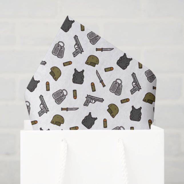 Decoupage Military Armed Forces Birthday Party Tissue Paper (Gift Bag)