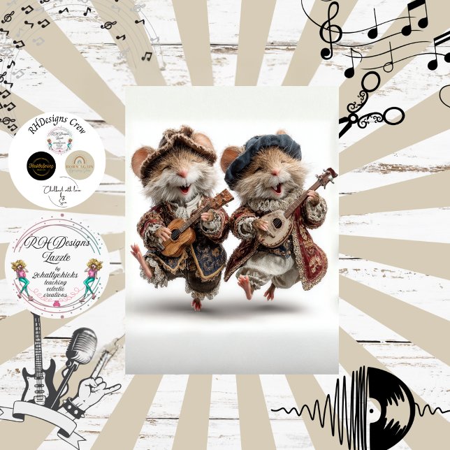 Decoupage Minstrel Mice Fur Feather Funk Band Tissue Paper (Creator Uploaded)