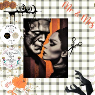 Decoupage Monster & Bride Gothic Monsters Tissue Paper