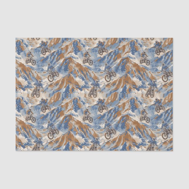 Decoupage Motocross Dirt Bike Birthday Party Tissue Paper (Front)