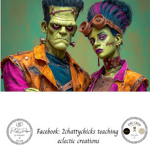 Decoupage Mr Mrs Hot & Haunted Couple Tissue Paper