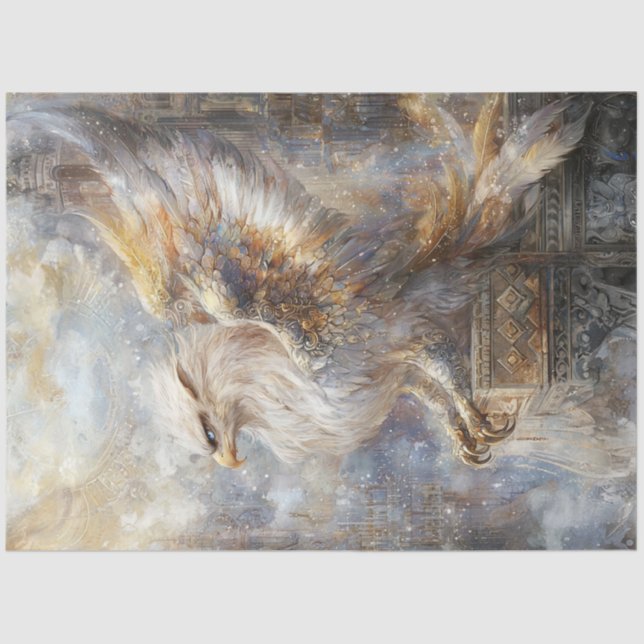 Decoupage Mythical Griffon an Eagle and Lion  Tissue Paper (Front)