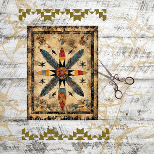 Decoupage Native American Symmetrical Design  Tissue Paper