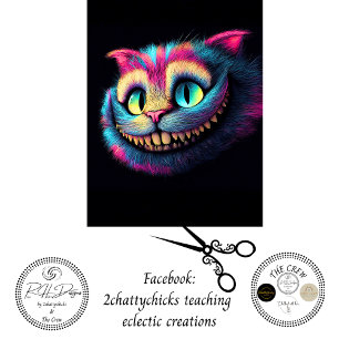 Decoupage Neon Grinning Cat Portrait Tissue Paper