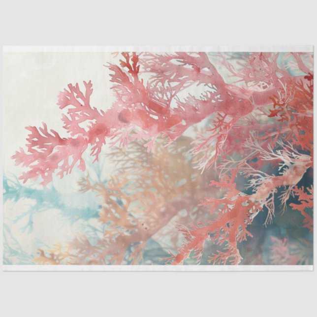 Decoupage Ocean Coral Reef Digital Art Tissue Paper (Front)