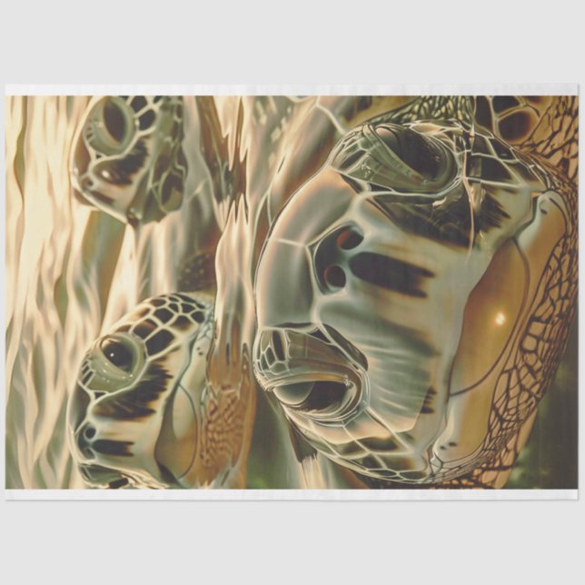 Decoupage Ocean Sea Turtle Photography Tissue Paper (Front)