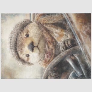 Decoupage Otter Retro Vintage Car  Tissue Paper