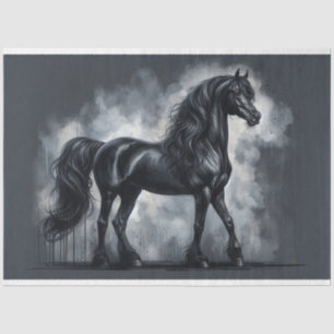 Decoupage Paper "Black Arabian Horse"