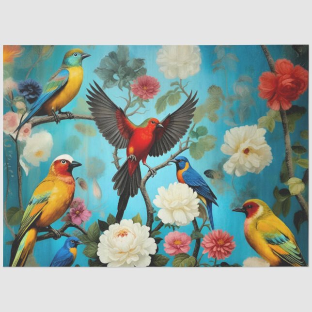 Decoupage Paper Colorful Garden (Front)