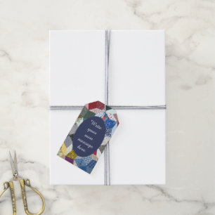 Decoupage Patchwork Stars Pattern Personalised Gift Tags