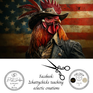 Decoupage Patriotic USA Flag Rooster Tissue Paper