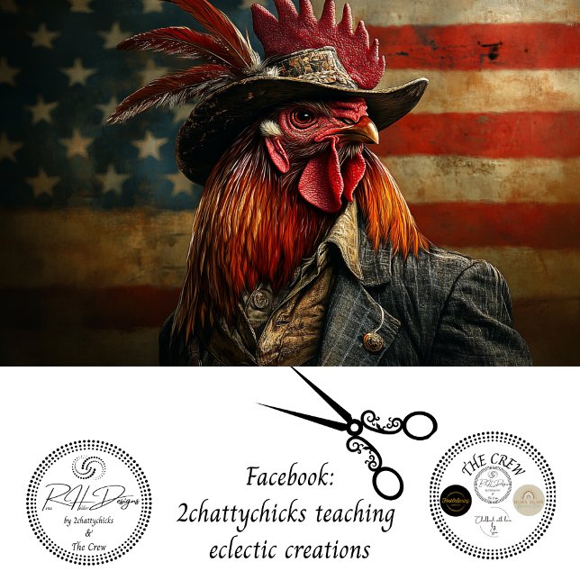 Decoupage Patriotic USA Flag Rooster Tissue Paper (Creator Uploaded)