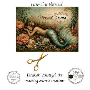 Decoupage Personalised Mermaid Botanical Garden Tissue Paper