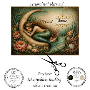 Decoupage Personalised Vintage Mermaid Coastal Tissue Paper